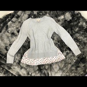 LOFT  sweater top with chiffon hem